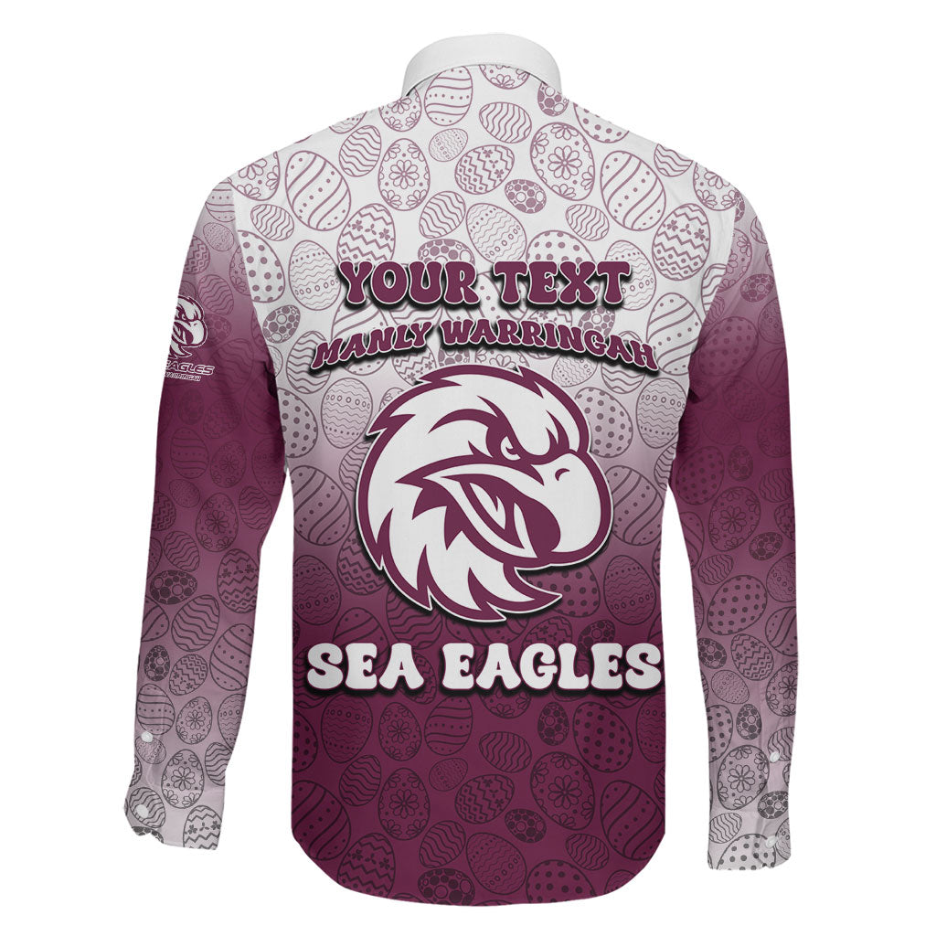 Personalized Manly Warringah Sea Eagles Family Matching Off Shoulder Maxi Dress and Hawaiian Shirt Easter Mascot - Colorful Eggs Cartoon Style