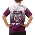 Personalized Manly Warringah Sea Eagles Family Matching Summer Maxi Dress and Hawaiian Shirt Easter Mascot - Colorful Eggs Cartoon Style