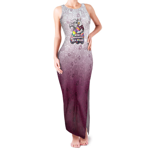 Personalized Manly Warringah Sea Eagles Family Matching Tank Maxi Dress and Hawaiian Shirt Easter Mascot - Colorful Eggs Cartoon Style