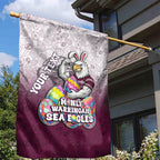 Personalized Manly Warringah Sea Eagles Garden Flag Easter Mascot - Colorful Eggs Cartoon Style