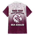 Personalized Manly Warringah Sea Eagles Hawaiian Shirt Easter Mascot - Colorful Eggs Cartoon Style