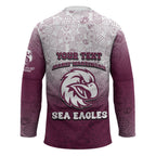 Personalized Manly Warringah Sea Eagles Hockey Jersey Easter Mascot - Colorful Eggs Cartoon Style