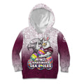 Personalized Manly Warringah Sea Eagles Kid Hoodie Easter Mascot - Colorful Eggs Cartoon Style
