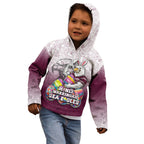 Personalized Manly Warringah Sea Eagles Kid Hoodie Easter Mascot - Colorful Eggs Cartoon Style