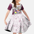 Personalized Manly Warringah Sea Eagles Kid Short Sleeve Dress Easter Mascot - Colorful Eggs Cartoon Style