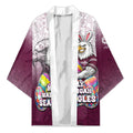 Personalized Manly Warringah Sea Eagles Kimono Easter Mascot - Colorful Eggs Cartoon Style