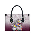 Personalized Manly Warringah Sea Eagles Leather Bag Easter Mascot - Colorful Eggs Cartoon Style
