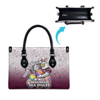 Personalized Manly Warringah Sea Eagles Leather Bag Easter Mascot - Colorful Eggs Cartoon Style
