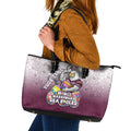 Personalized Manly Warringah Sea Eagles Leather Tote Bag Easter Mascot - Colorful Eggs Cartoon Style