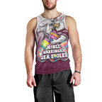 Personalized Manly Warringah Sea Eagles Men Tank Top Easter Mascot - Colorful Eggs Cartoon Style