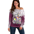 Personalized Manly Warringah Sea Eagles Off Shoulder Sweater Easter Mascot - Colorful Eggs Cartoon Style