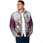 Personalized Manly Warringah Sea Eagles Padded Jacket Easter Mascot - Colorful Eggs Cartoon Style