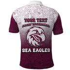 Personalized Manly Warringah Sea Eagles Polo Shirt Easter Mascot - Colorful Eggs Cartoon Style