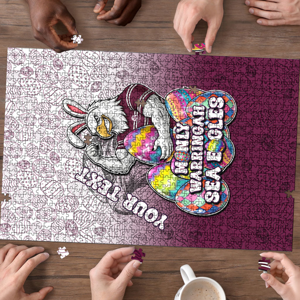 Personalized Manly Warringah Sea Eagles Puzzle Easter Mascot - Colorful Eggs Cartoon Style