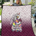 Personalized Manly Warringah Sea Eagles Quilt Easter Mascot - Colorful Eggs Cartoon Style