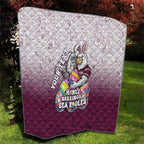 Personalized Manly Warringah Sea Eagles Quilt Easter Mascot - Colorful Eggs Cartoon Style