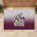Personalized Manly Warringah Sea Eagles Rubber Doormat Easter Mascot - Colorful Eggs Cartoon Style