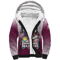 Personalized Manly Warringah Sea Eagles Sherpa Hoodie Easter Mascot - Colorful Eggs Cartoon Style