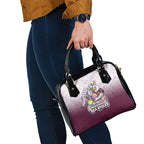Personalized Manly Warringah Sea Eagles Shoulder Handbag Easter Mascot - Colorful Eggs Cartoon Style