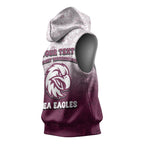 Personalized Manly Warringah Sea Eagles Sleeveless Hoodie Easter Mascot - Colorful Eggs Cartoon Style