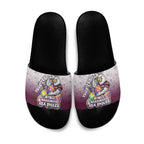 Personalized Manly Warringah Sea Eagles Slide Sandals Easter Mascot - Colorful Eggs Cartoon Style
