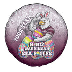 Personalized Manly Warringah Sea Eagles Spare Tire Cover Easter Mascot - Colorful Eggs Cartoon Style