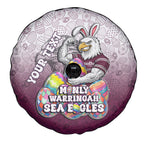 Personalized Manly Warringah Sea Eagles Spare Tire Cover Easter Mascot - Colorful Eggs Cartoon Style