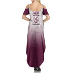 Personalized Manly Warringah Sea Eagles Summer Maxi Dress Easter Mascot - Colorful Eggs Cartoon Style