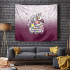 Personalized Manly Warringah Sea Eagles Tapestry Easter Mascot - Colorful Eggs Cartoon Style