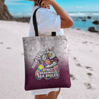 Personalized Manly Warringah Sea Eagles Tote Bag Easter Mascot - Colorful Eggs Cartoon Style