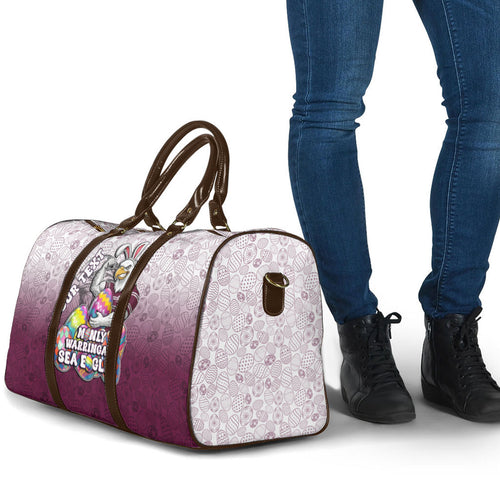 Personalized Manly Warringah Sea Eagles Travel Bag Easter Mascot - Colorful Eggs Cartoon Style