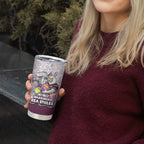 Personalized Manly Warringah Sea Eagles Tumbler Cup Easter Mascot - Colorful Eggs Cartoon Style