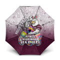 Personalized Manly Warringah Sea Eagles Umbrella Easter Mascot - Colorful Eggs Cartoon Style