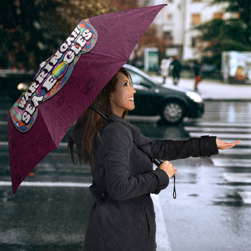 Personalized Manly Warringah Sea Eagles Umbrella Easter Mascot - Colorful Eggs Cartoon Style