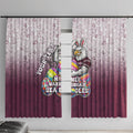 Personalized Manly Warringah Sea Eagles Window Curtain Easter Mascot - Colorful Eggs Cartoon Style