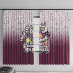 Personalized Manly Warringah Sea Eagles Window Curtain Easter Mascot - Colorful Eggs Cartoon Style
