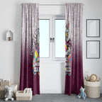 Personalized Manly Warringah Sea Eagles Window Curtain Easter Mascot - Colorful Eggs Cartoon Style