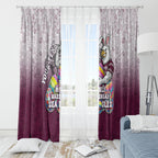 Personalized Manly Warringah Sea Eagles Window Curtain Easter Mascot - Colorful Eggs Cartoon Style