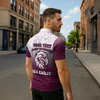 Personalized Manly Warringah Sea Eagles Zipper Polo Shirt Easter Mascot - Colorful Eggs Cartoon Style