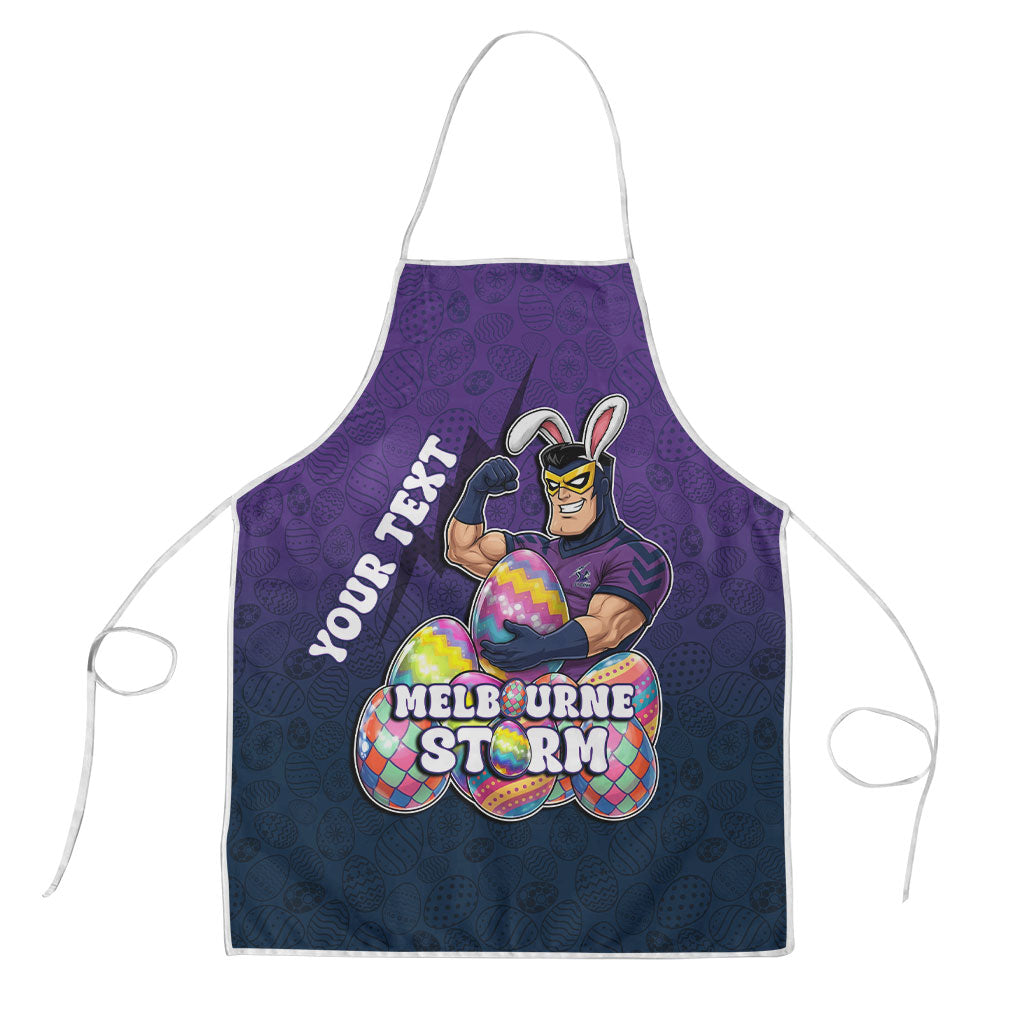 Personalized Melbourne Storm Apron Easter Mascot - Colorful Eggs Cartoon Style