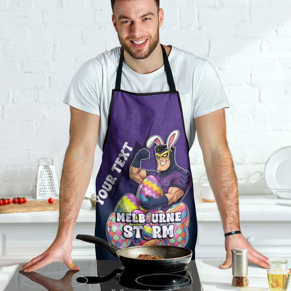 Personalized Melbourne Storm Apron Easter Mascot - Colorful Eggs Cartoon Style
