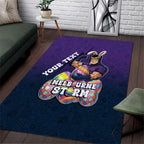 Personalized Melbourne Storm Area Rug Easter Mascot - Colorful Eggs Cartoon Style