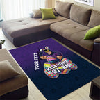 Personalized Melbourne Storm Area Rug Easter Mascot - Colorful Eggs Cartoon Style