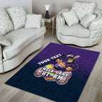 Personalized Melbourne Storm Area Rug Easter Mascot - Colorful Eggs Cartoon Style