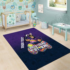 Personalized Melbourne Storm Area Rug Easter Mascot - Colorful Eggs Cartoon Style