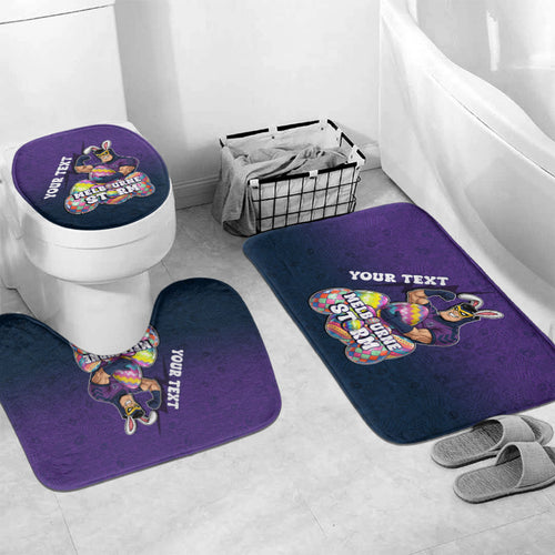 Personalized Melbourne Storm Bathroom Set Easter Mascot - Colorful Eggs Cartoon Style