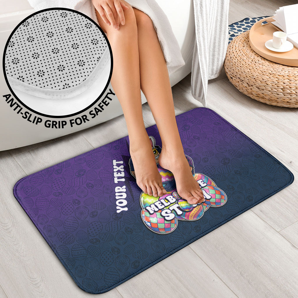 Personalized Melbourne Storm Bathroom Set Easter Mascot - Colorful Eggs Cartoon Style