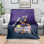 Personalized Melbourne Storm Blanket Easter Mascot - Colorful Eggs Cartoon Style