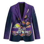 Personalized Melbourne Storm Blazer Easter Mascot - Colorful Eggs Cartoon Style