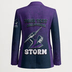 Personalized Melbourne Storm Blazer Easter Mascot - Colorful Eggs Cartoon Style